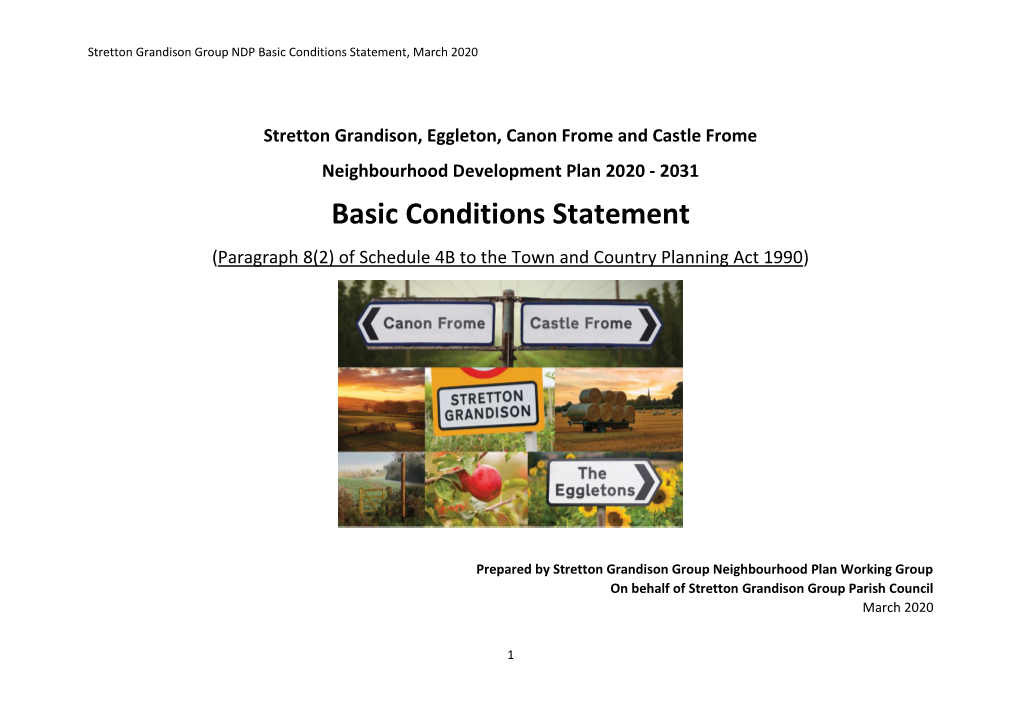 Basic Conditions Statement, March 2020