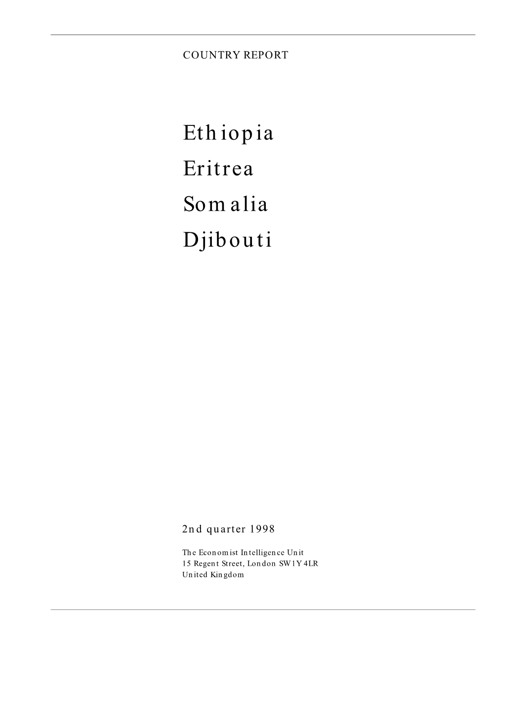 Ethiopia Eritrea Somalia Djibouti