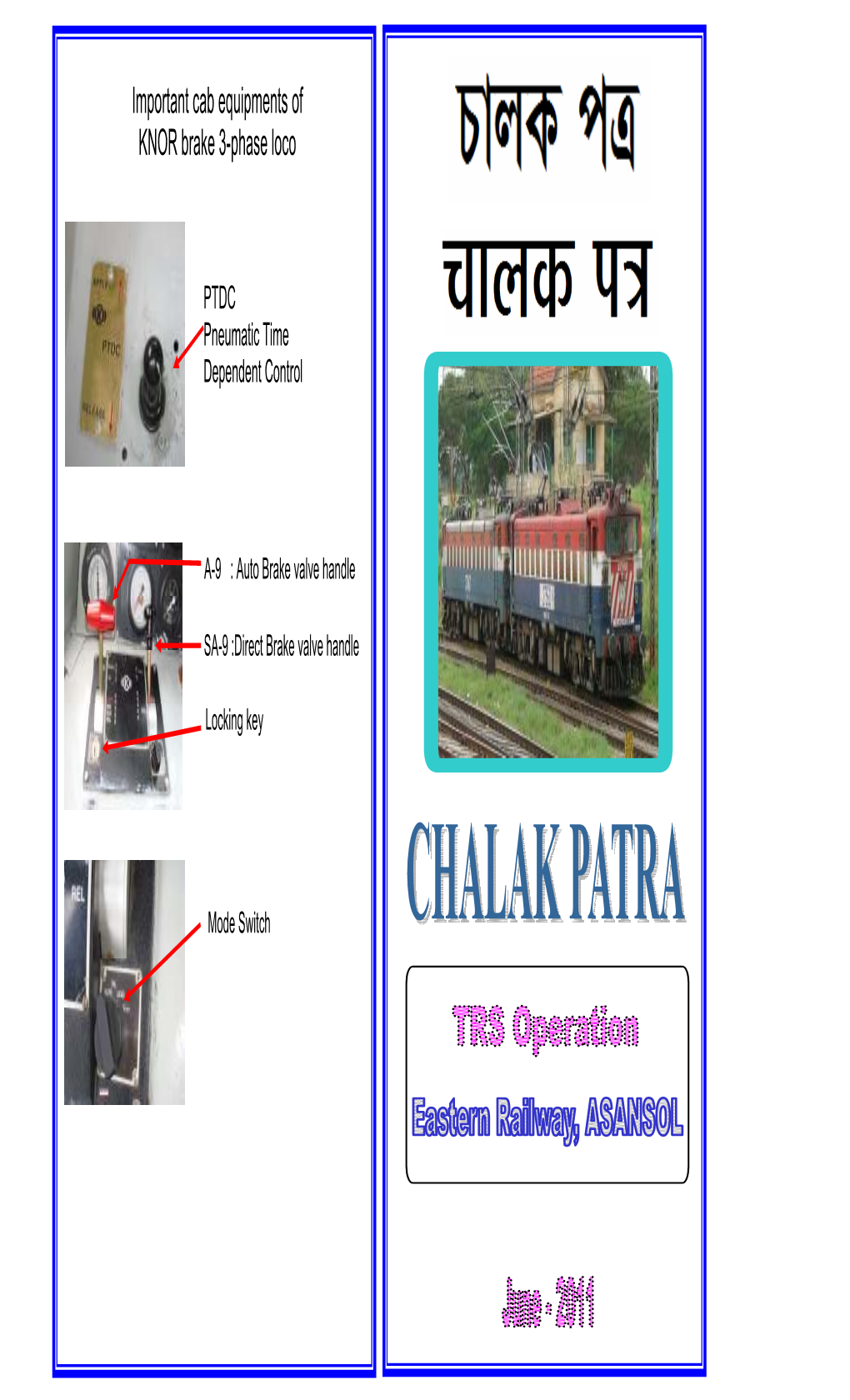 Important Cab Equipments of KNOR Brake 3-Phase Loco