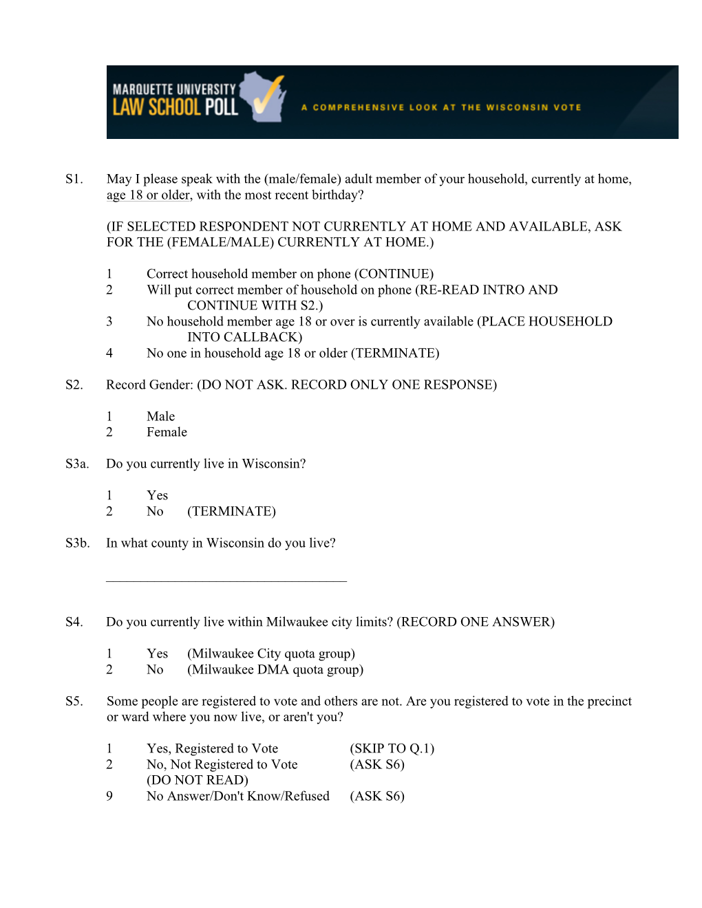 Marquette Law School Poll, August 13