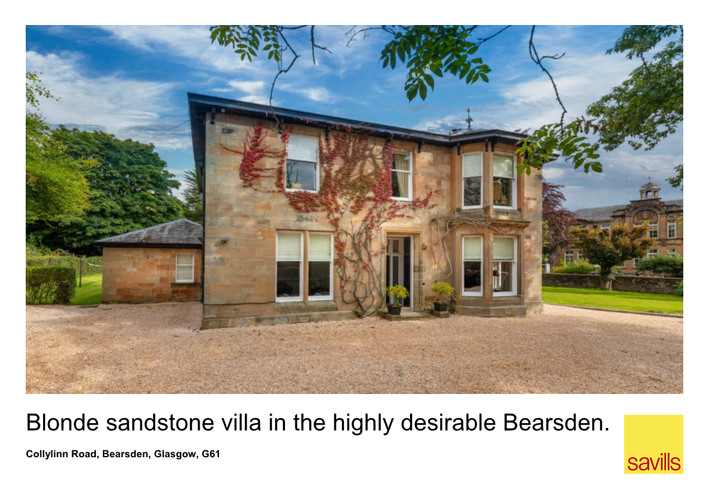 Blonde Sandstone Villa in the Highly Desirable Bearsden