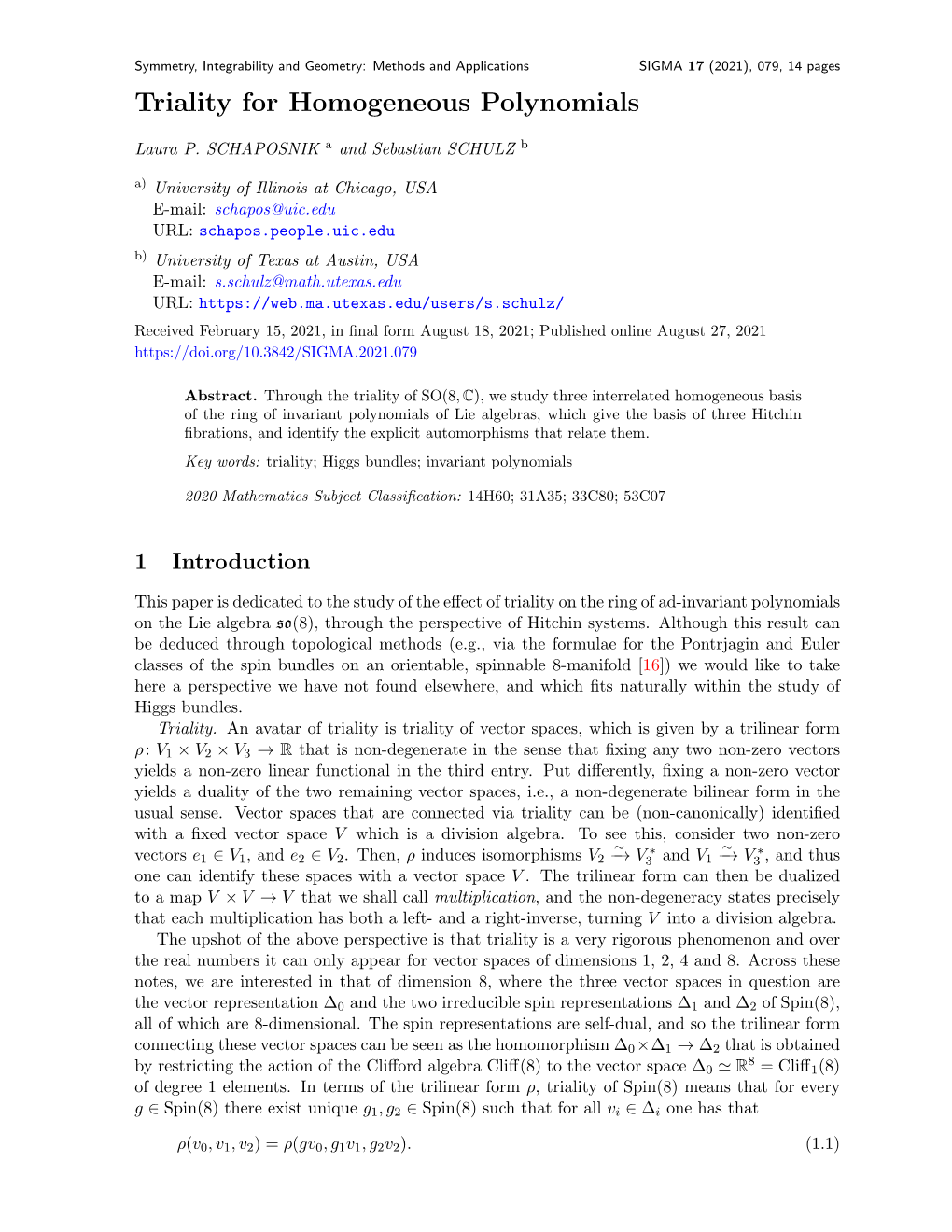 Triality for Homogeneous Polynomials