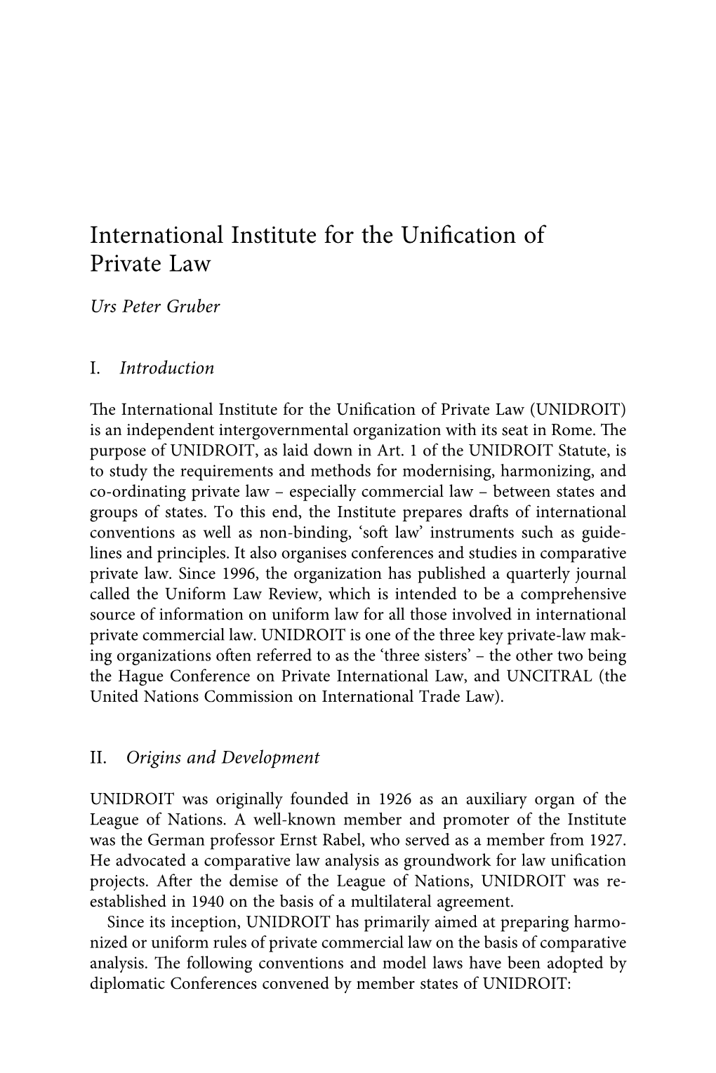 International Institute for the Unification of Private