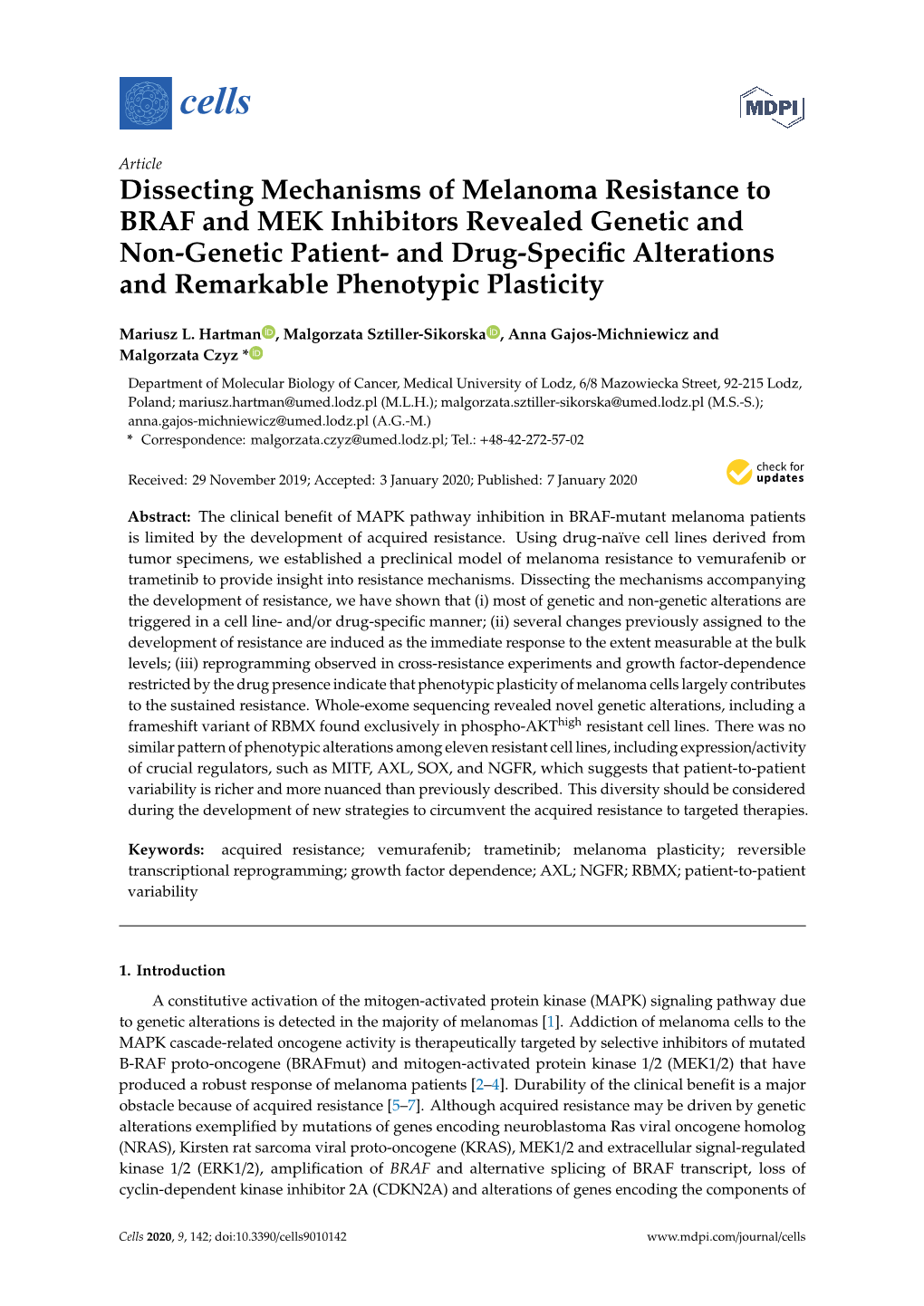 Dissecting Mechanisms of Melanoma Resistance to BRAF and MEK