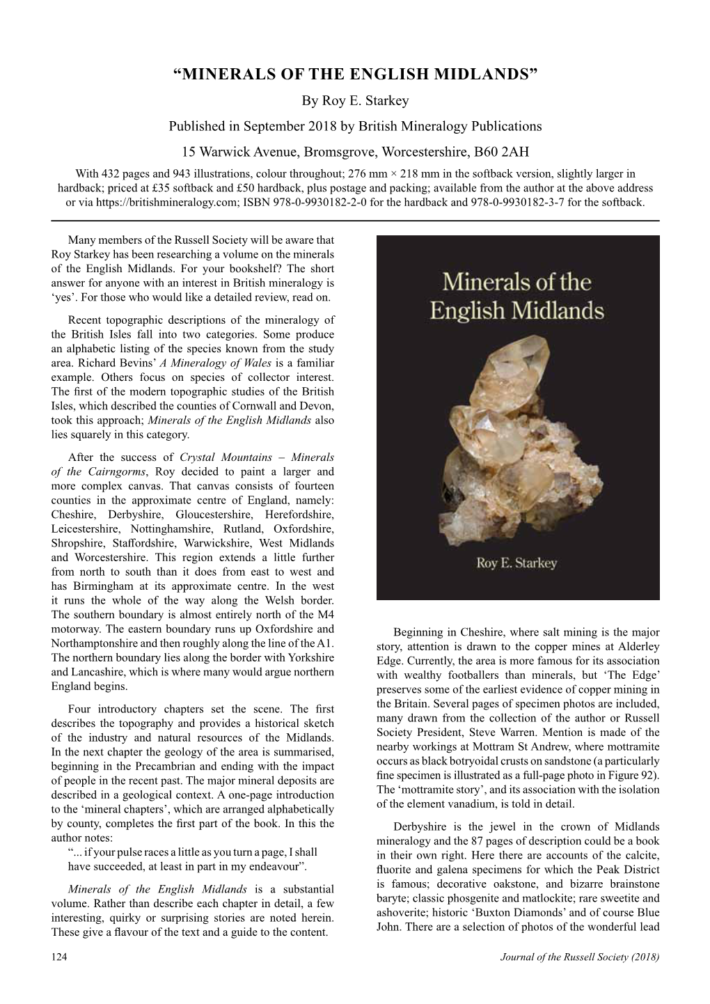 “Minerals of the English Midlands” by Roy E