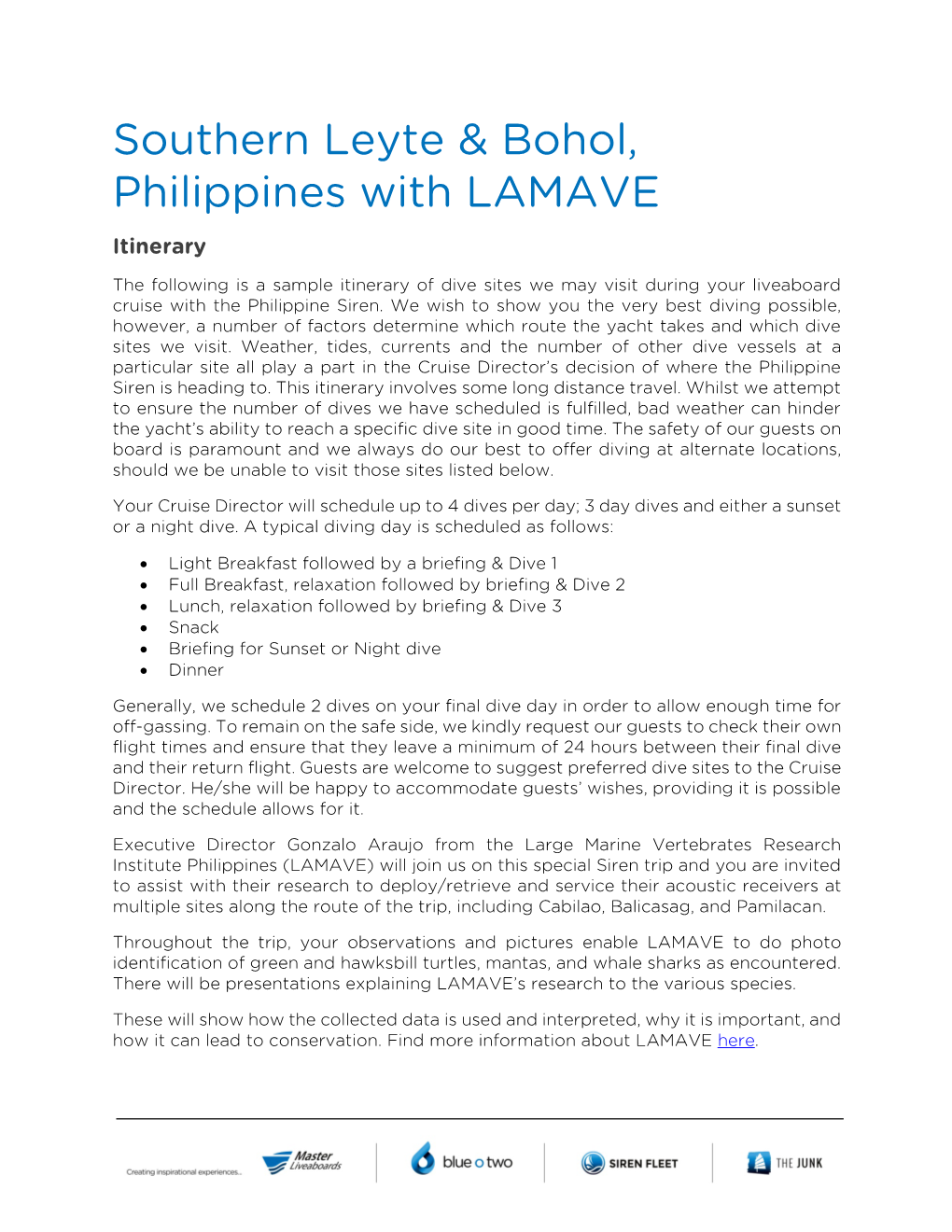 Southern Leyte & Bohol, Philippines with LAMAVE