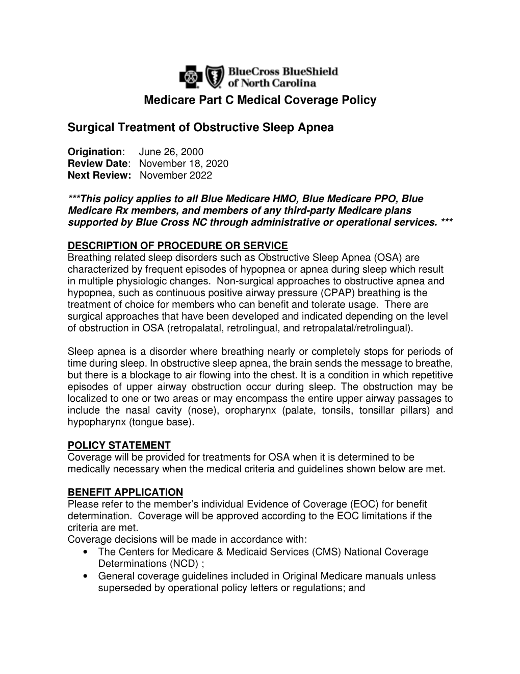 Surgical Treatment of Obstructive Sleep Apnea