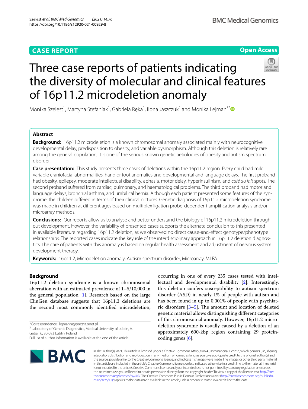 Three Case Reports of Patients Indicating the Diversity of Molecular