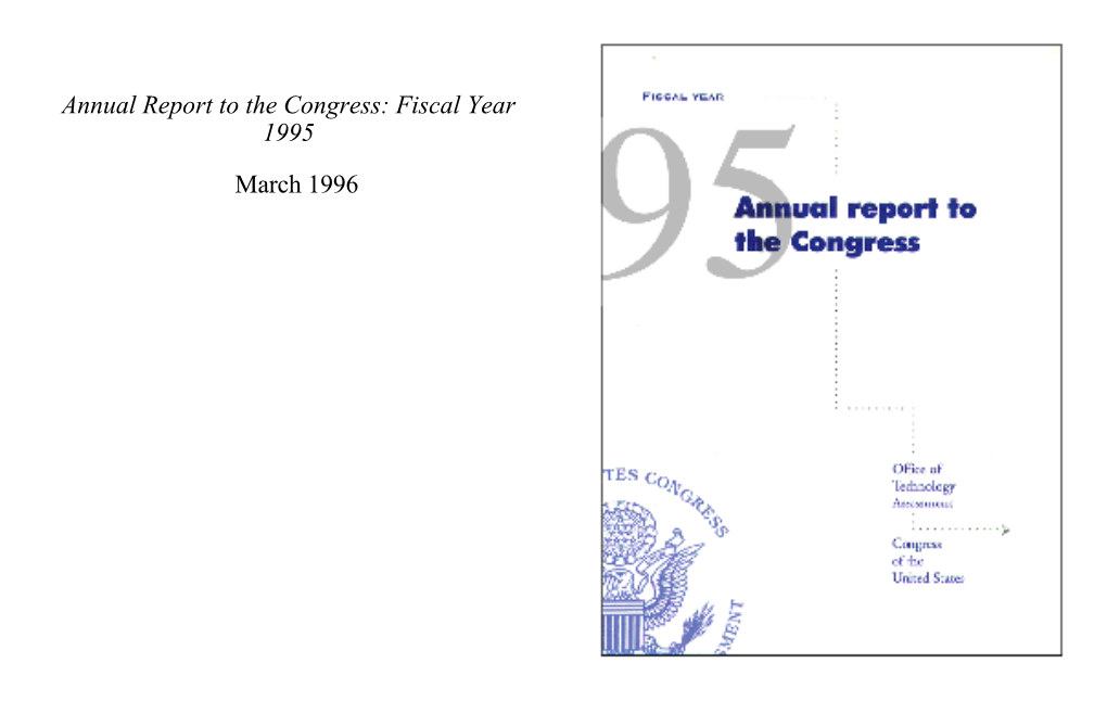 Annual Report to the Congress: Fiscal Year 1995