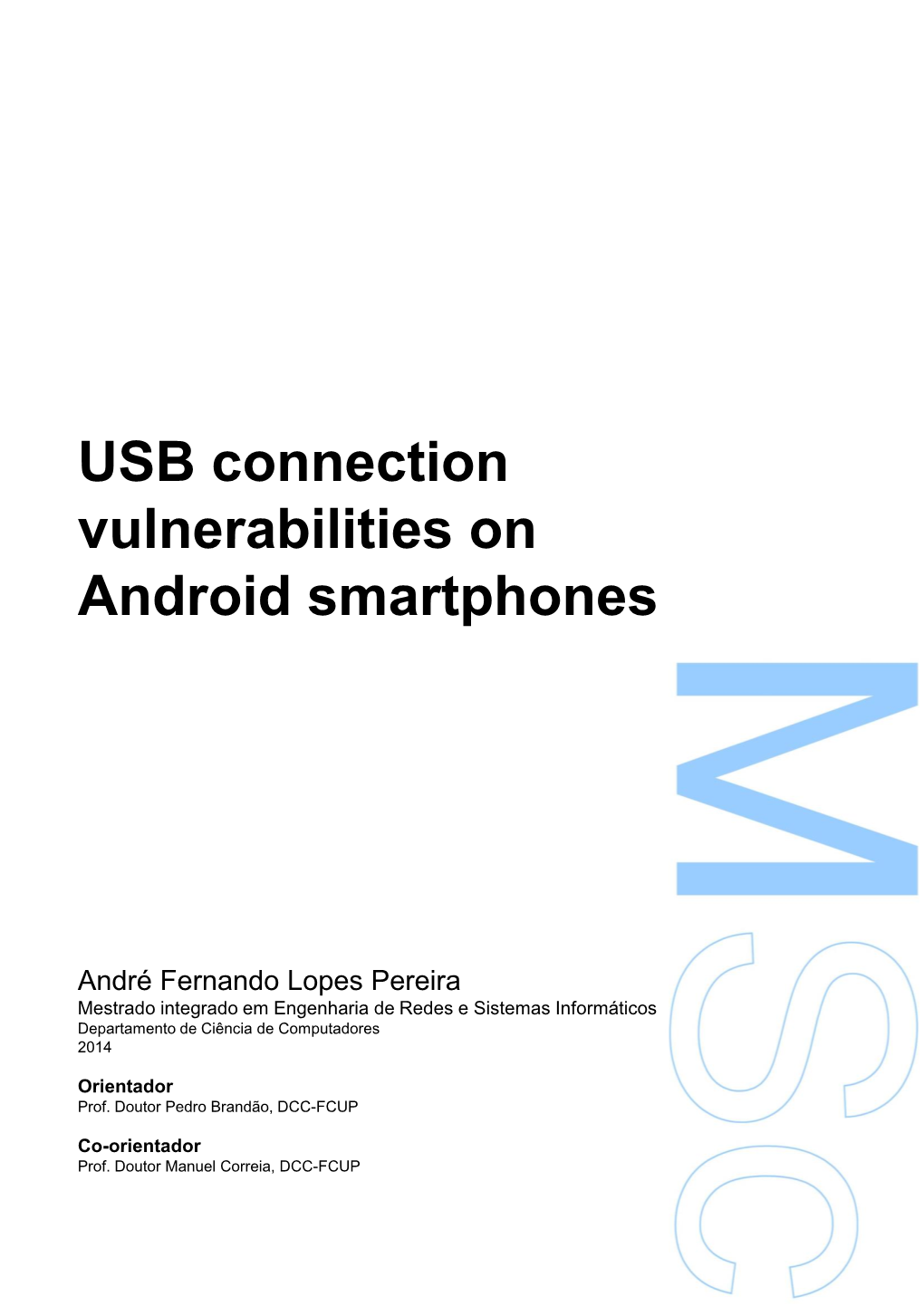 USB Connection Vulnerabilities on Android Smartphones