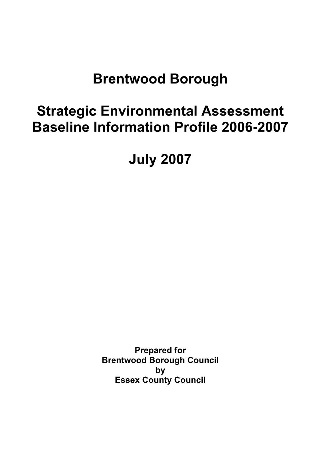 Brentwood SEA Baseline Report