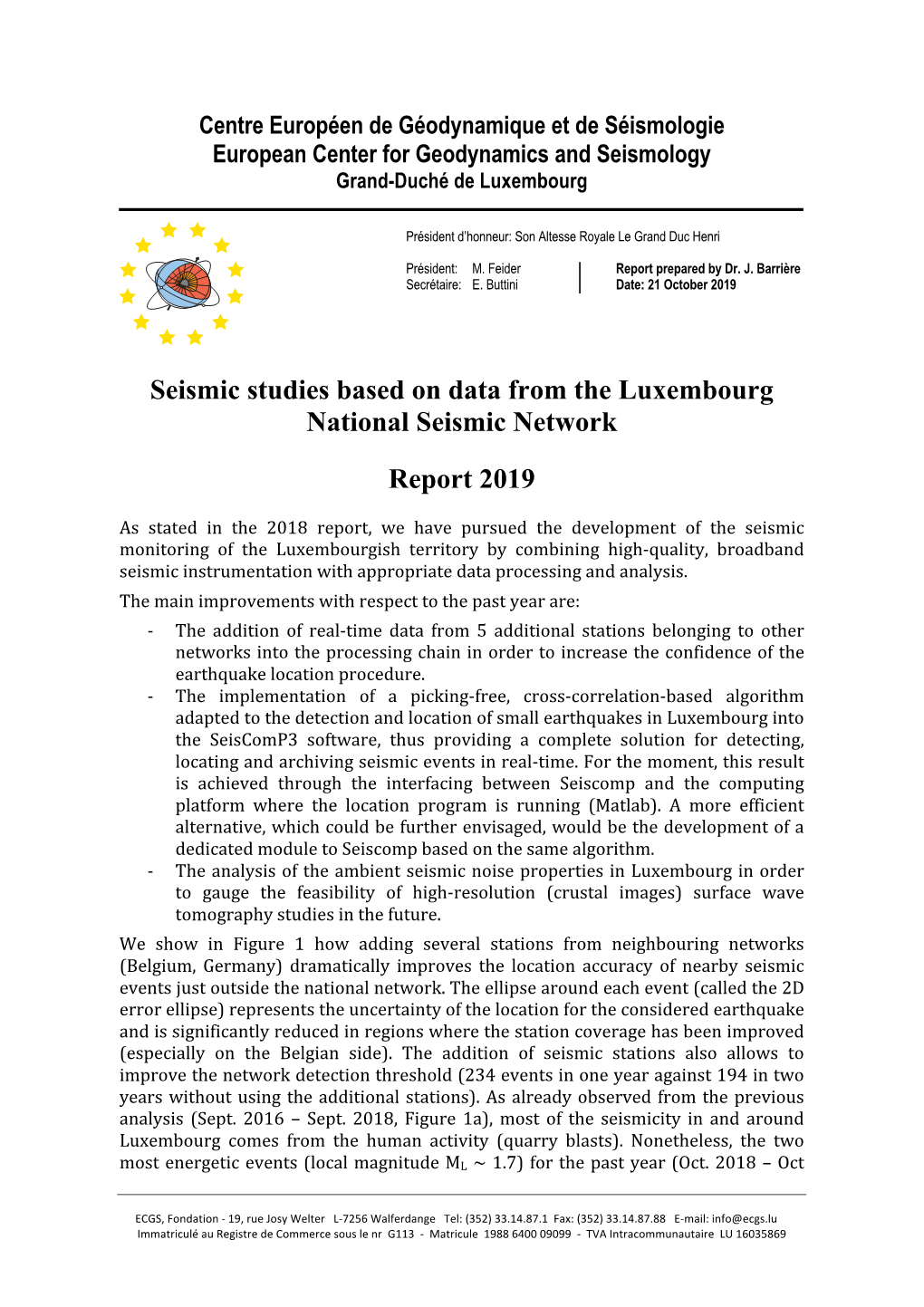 Seismic Studies Based on Data from the Luxembourg National Seismic Network