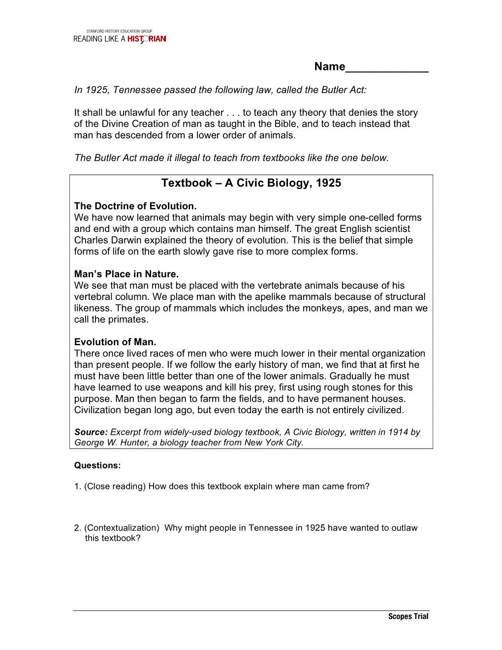 Scopes Trial Lesson Plan