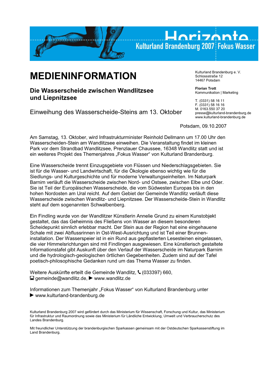 MEDIENINFORMATION 14467 Potsdam