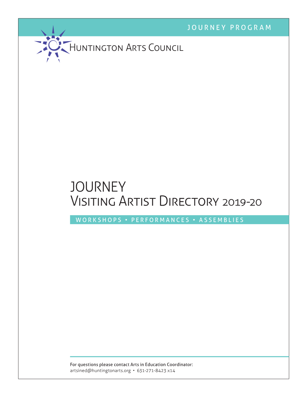 JOURNEY Visiting Artist Directory 2019-20