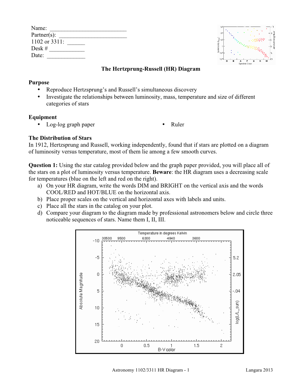 The HR Diagram Uses a Decreasing Scale for Temperatures (Blue on the Left and Red on the Right)