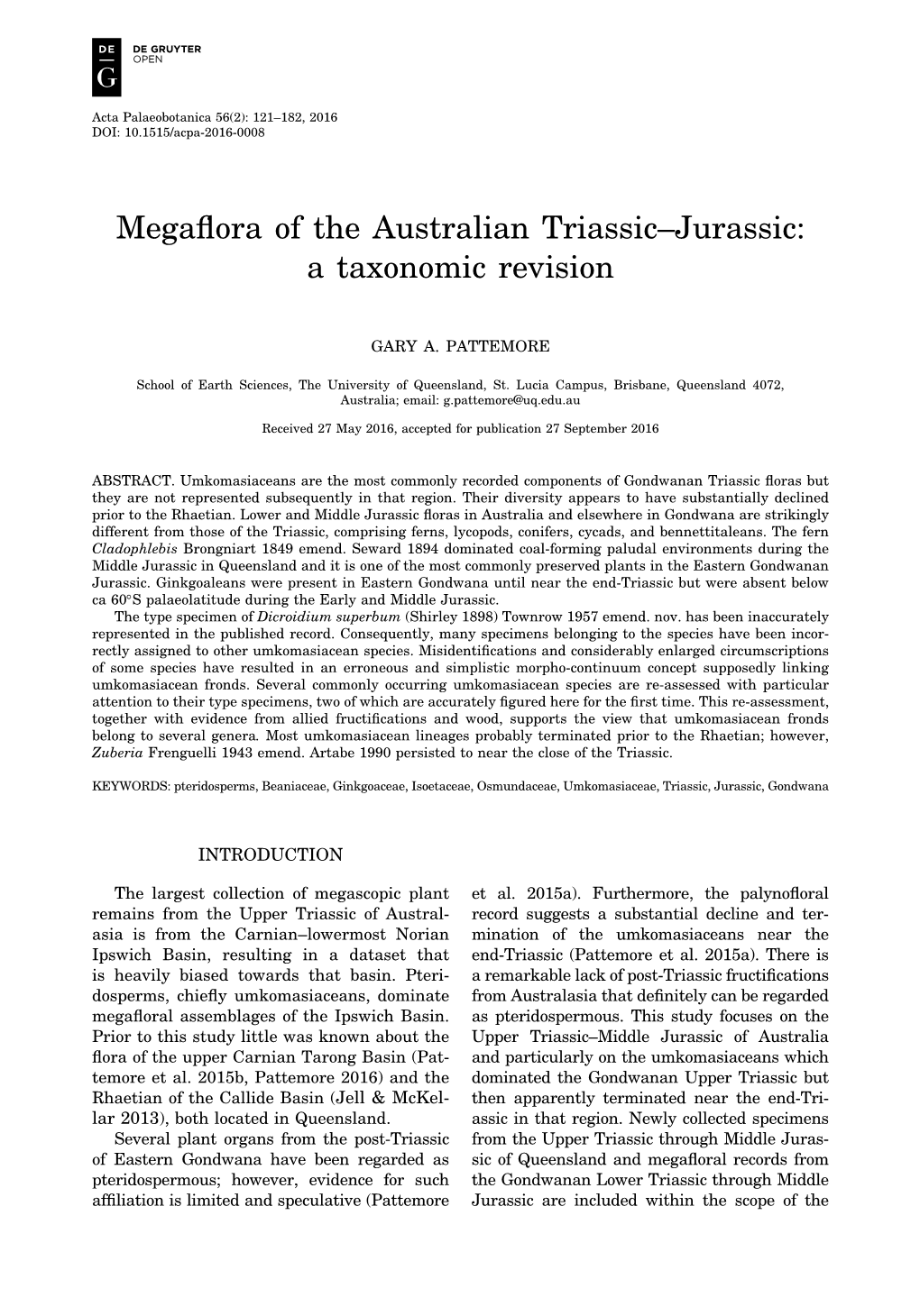 Megaflora of the Australian Triassic–Jurassic: a Taxonomic Revision