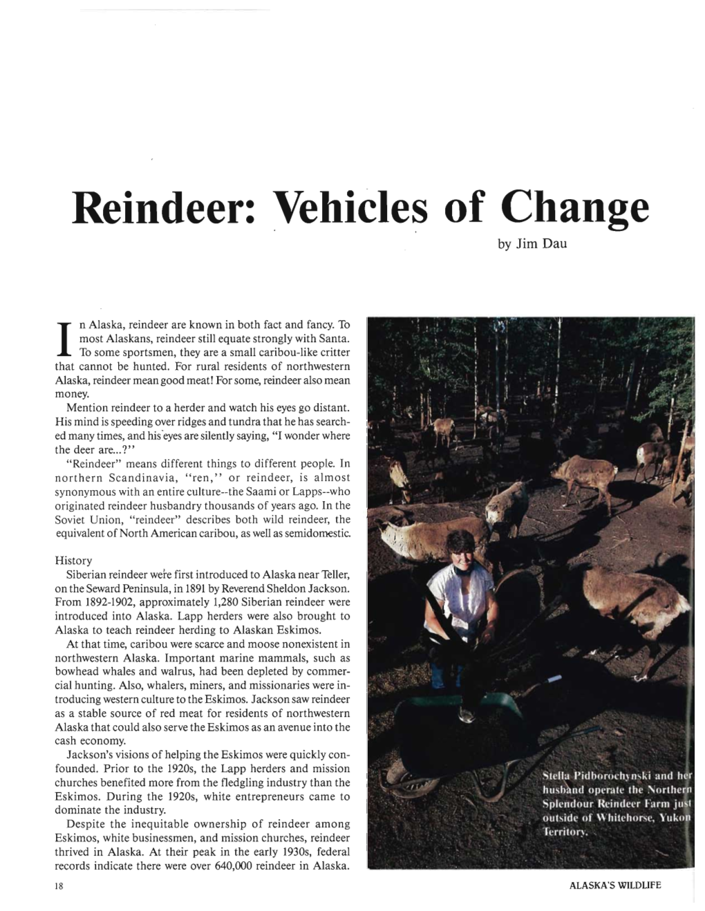 Reindeer: Vehicles of Change by Jim Dau