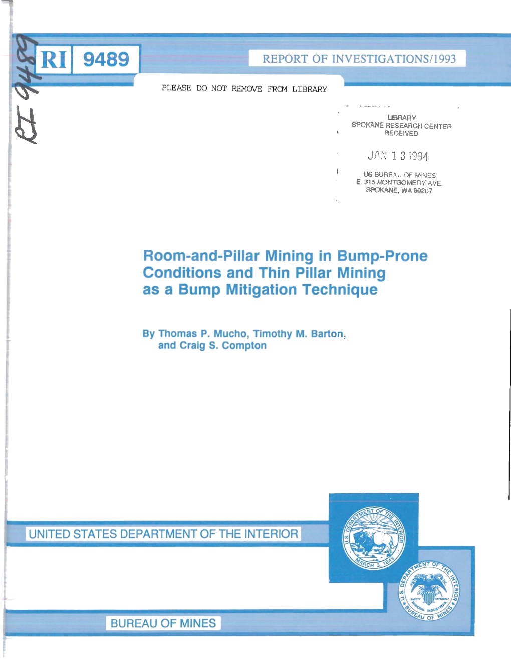 Room-And-Pillar Mining in Bump-Prone Conditions and Thin Pillar Mining As a Bump Mitigation Technique