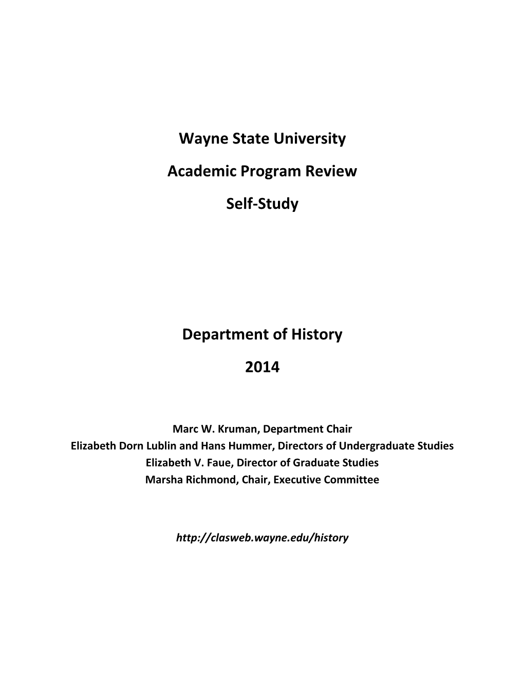 Academic Program Review Self-Study 2015