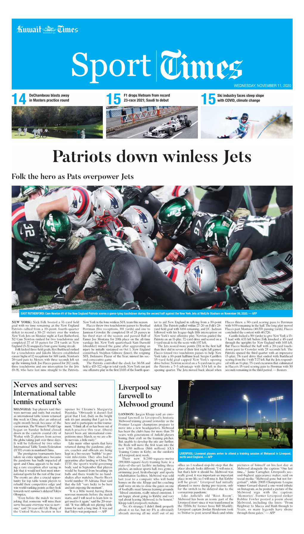 Patriots Down Winless Jets Folk the Hero As Pats Overpower Jets