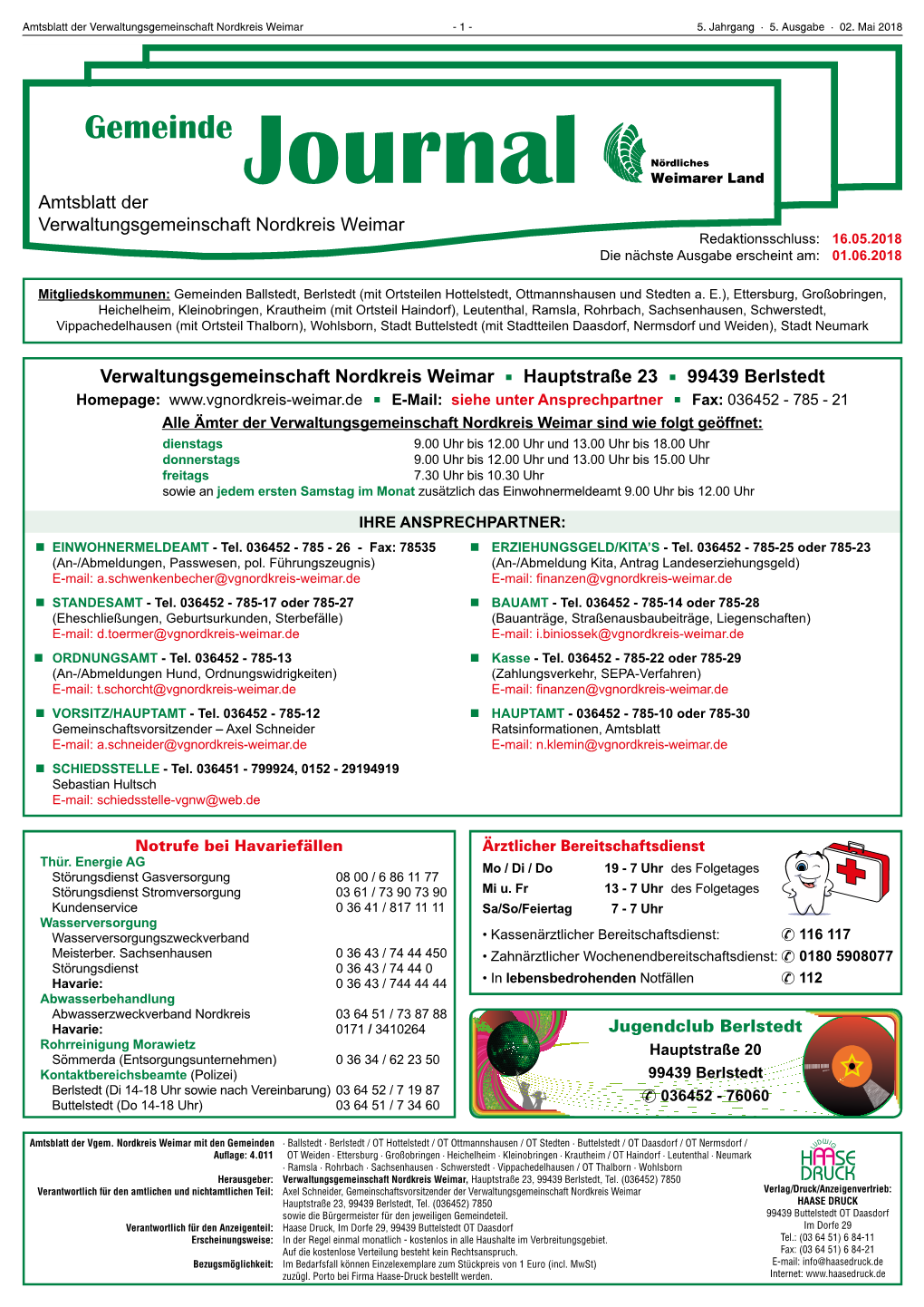 Gemeinde Journal", 5