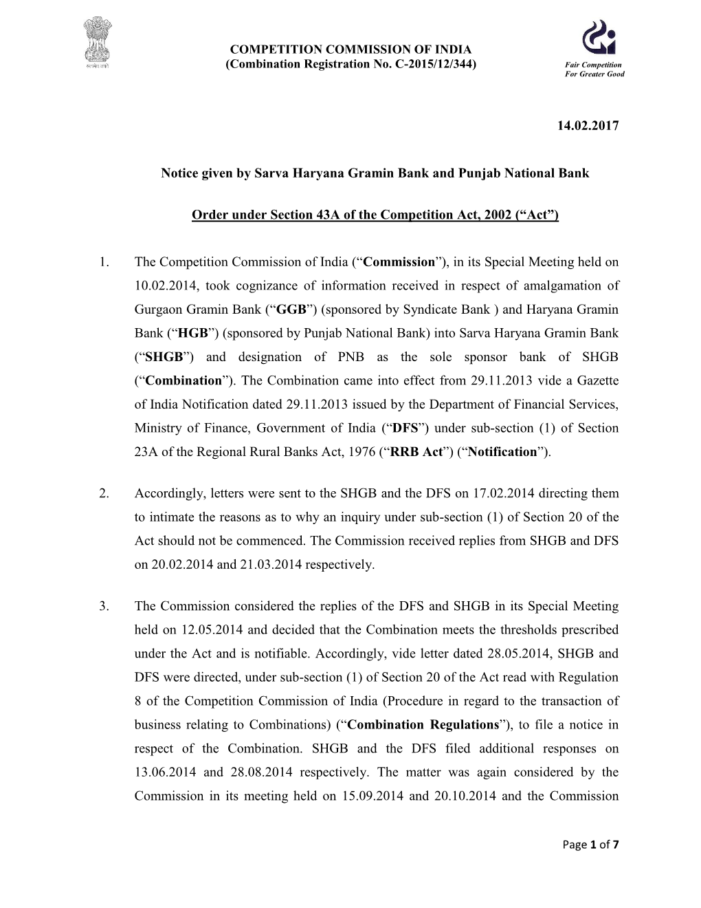 14.02.2017 Notice Given by Sarva Haryana Gramin Bank and Punjab
