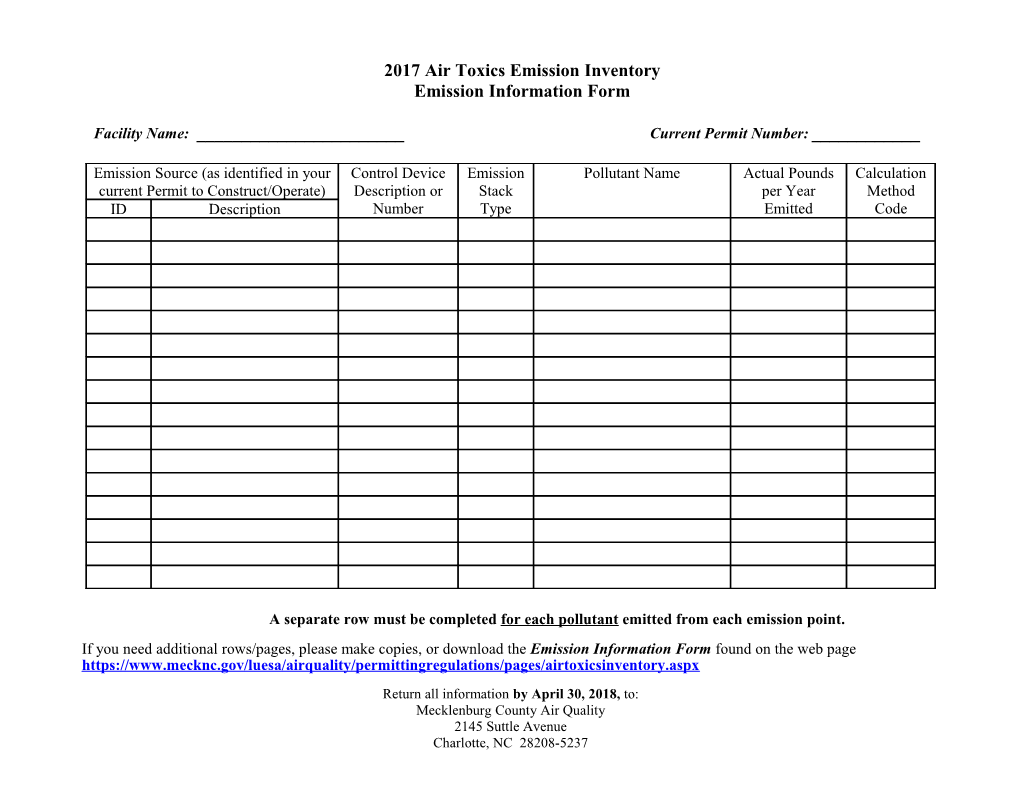 2017 Air Toxics Emission Inventory