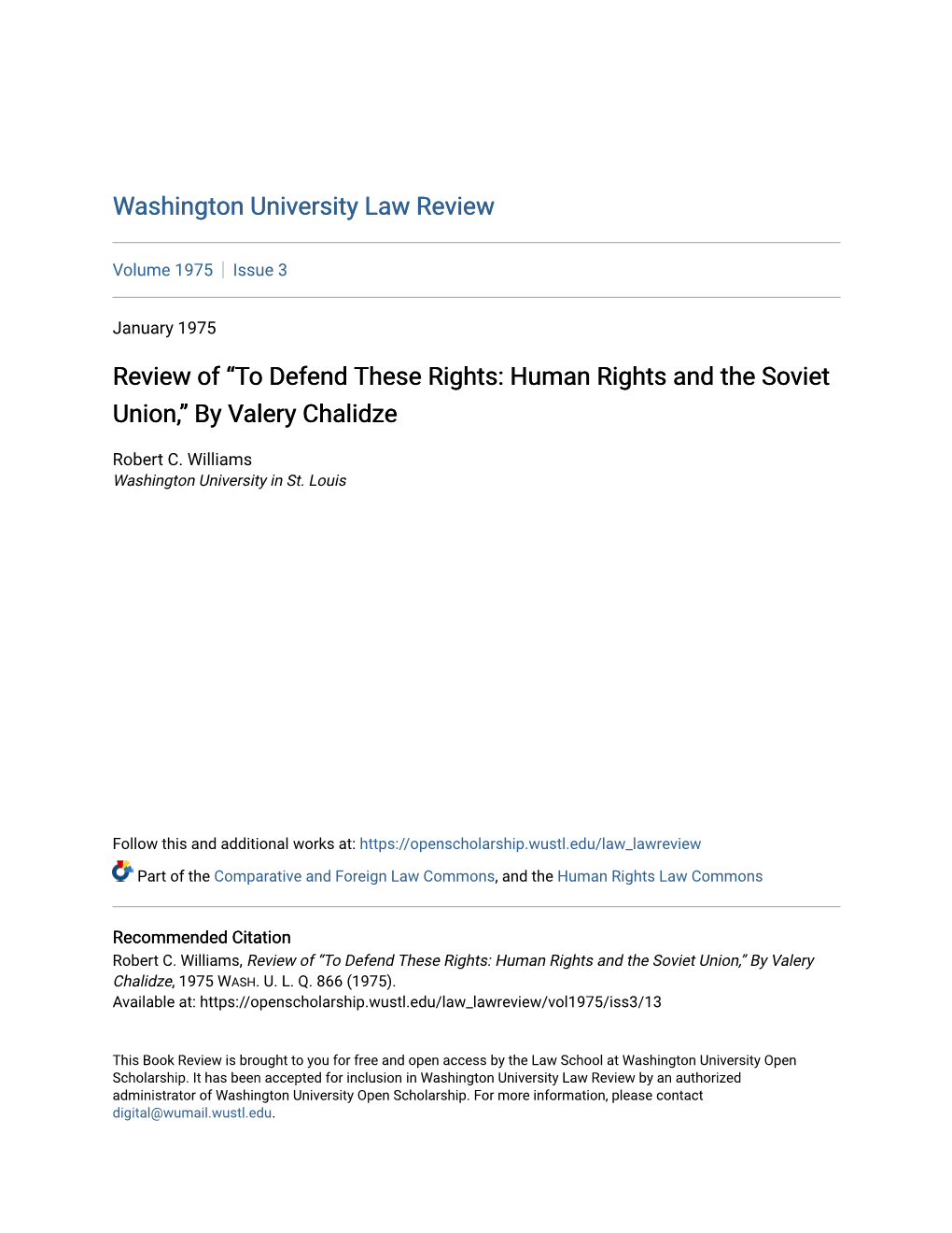 Review of Â•Œto Defend These Rights: Human Rights and The