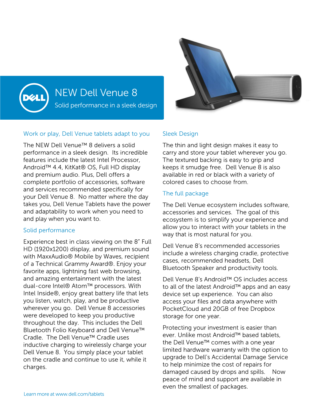 NEW Dell Venue 8 Solid Performance in a Sleek Design