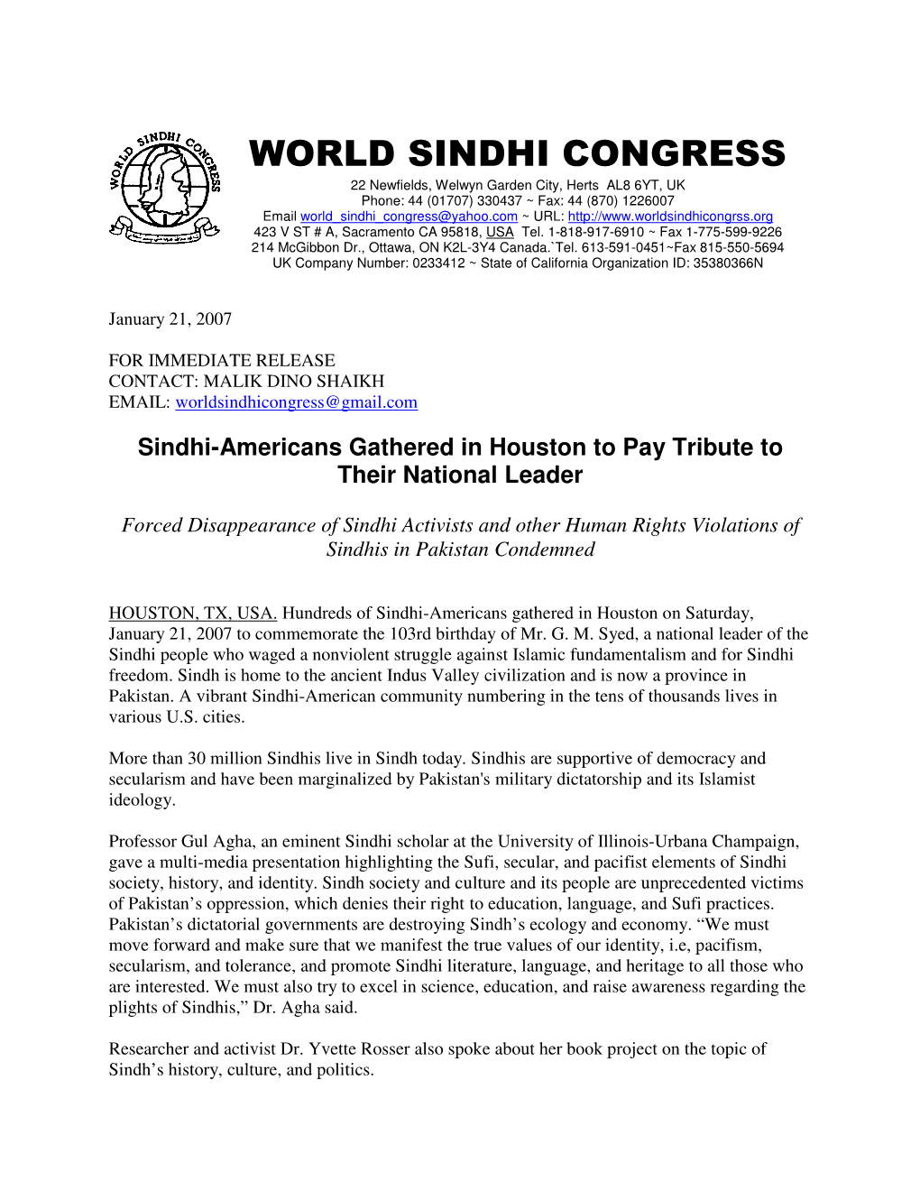 World Sindhi Congress