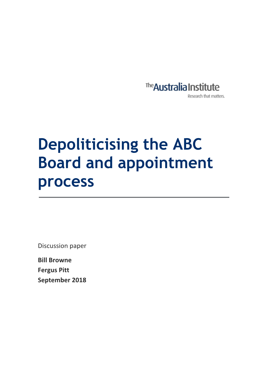 Depoliticising the ABC Board and Appointment Process