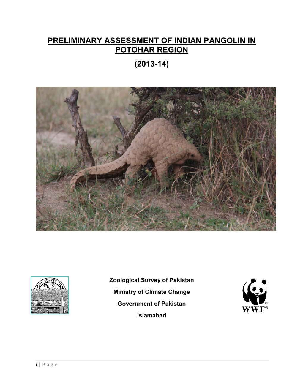 Assessment of Indian Pangolin in Potohar Region (2013-14)