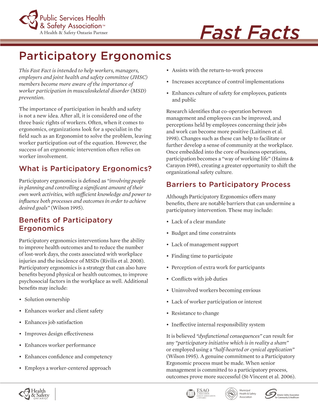 Participatory Ergonomics
