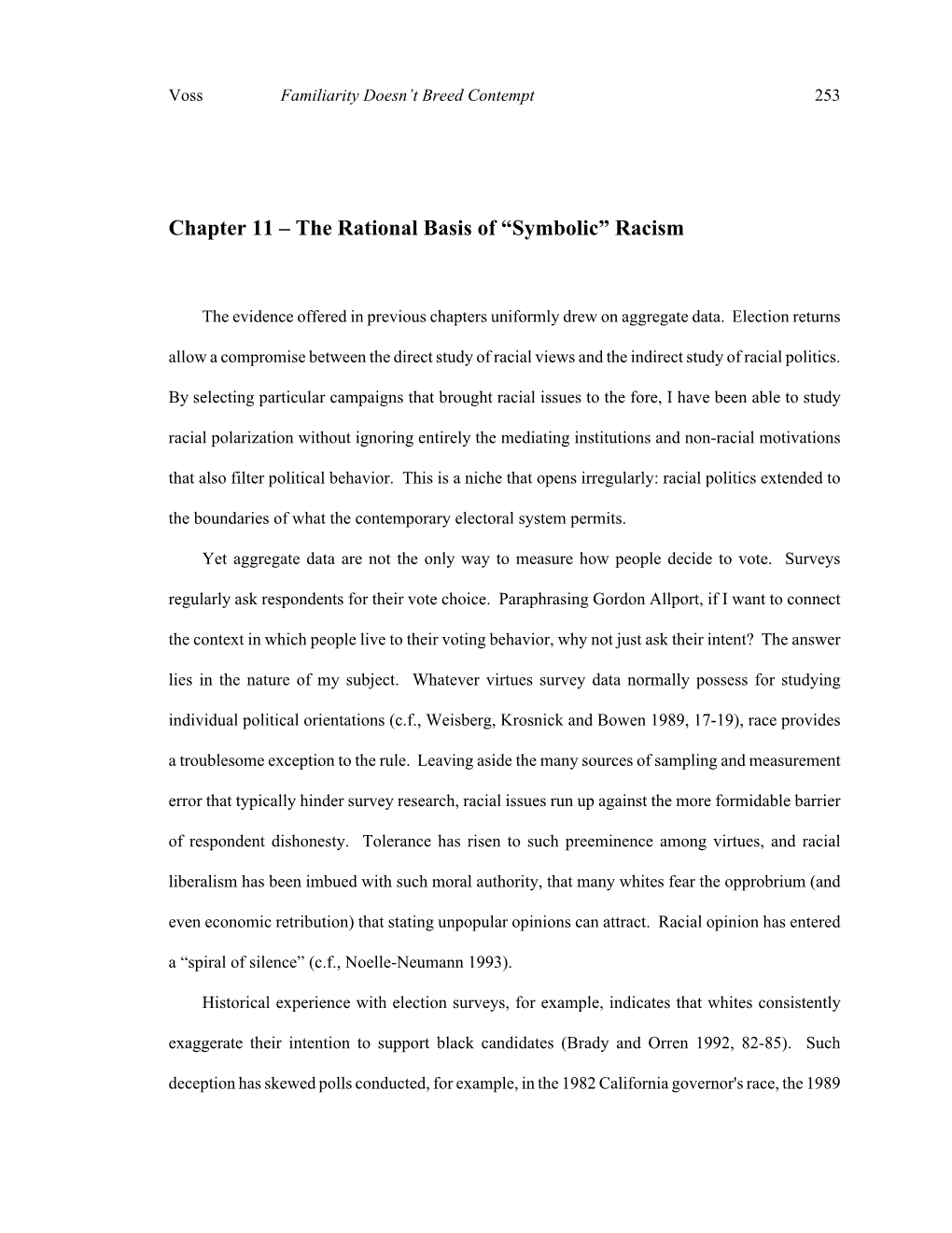 Chapter 11 – the Rational Basis of “Symbolic” Racism
