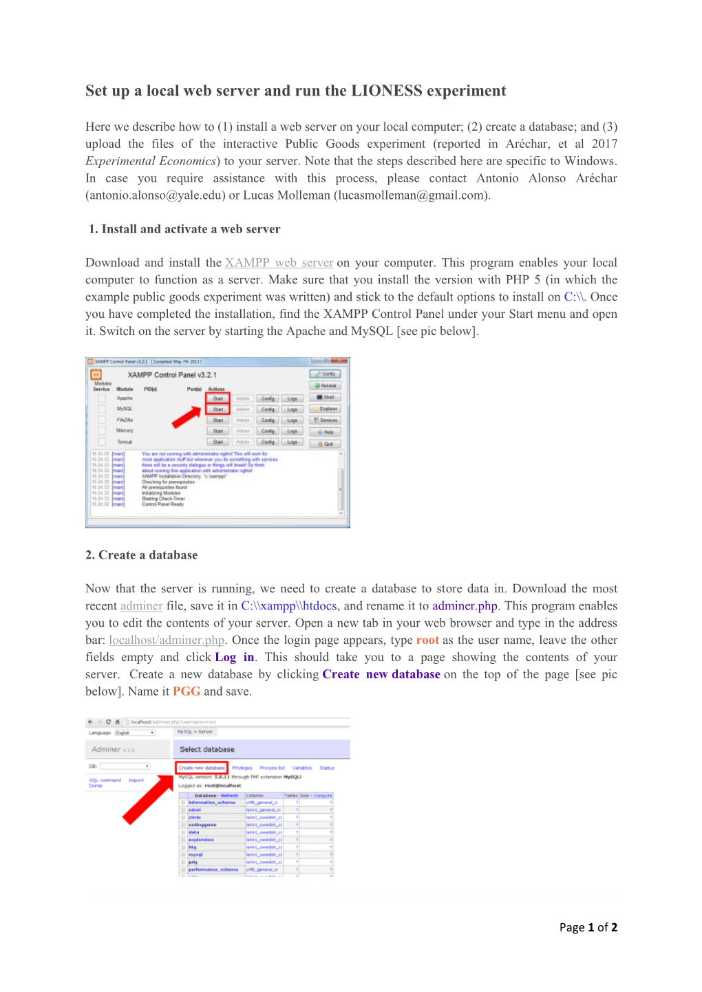 Set up a Local Web Server and Run the LIONESS Experiment