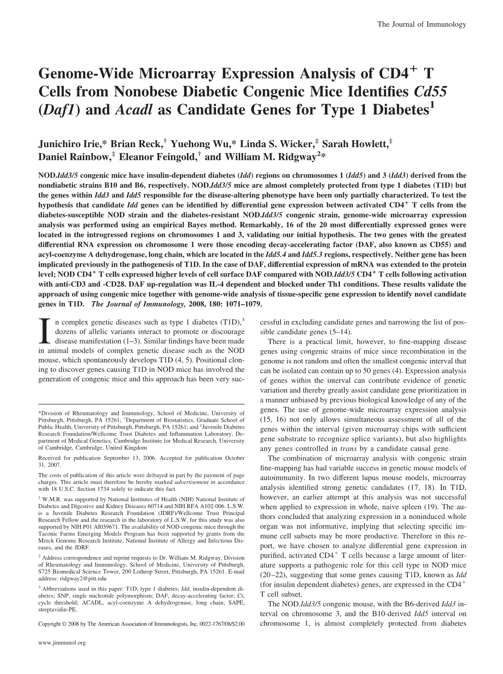 Genome-Wide Microarray Expression