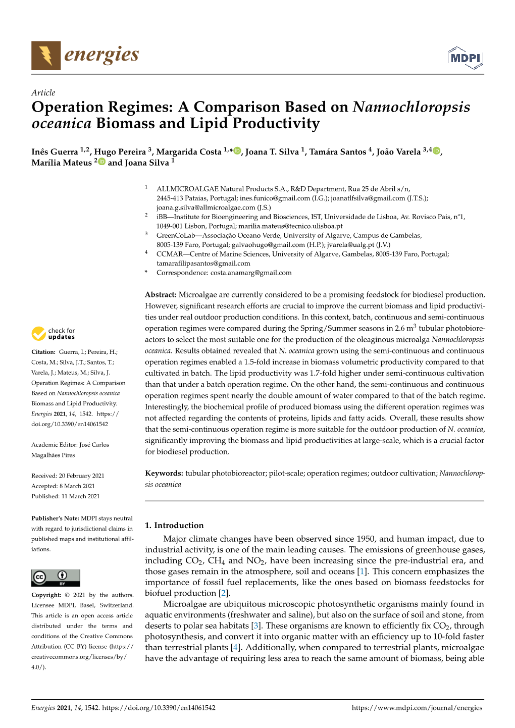 A Comparison Based on Nannochloropsis Oceanica Biomass and Lipid Productivity