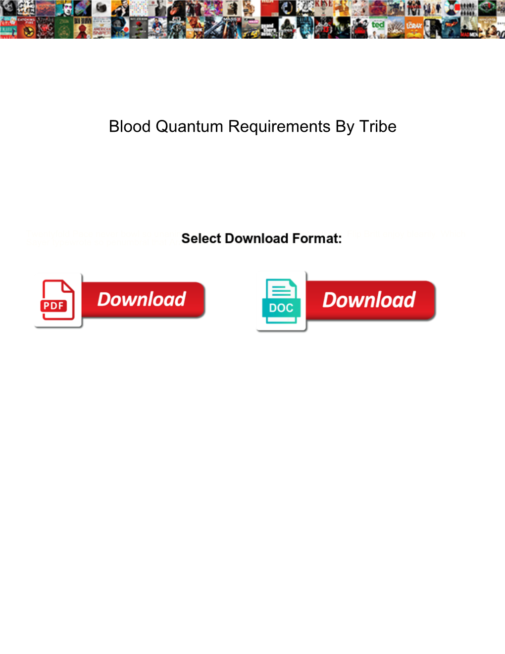 Blood Quantum Requirements by Tribe