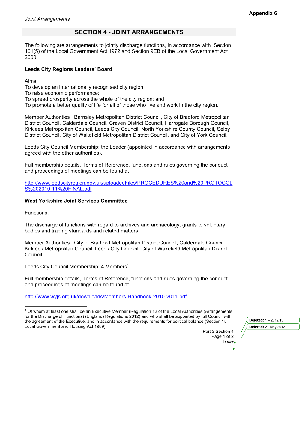 Section 4 - Joint Arrangements