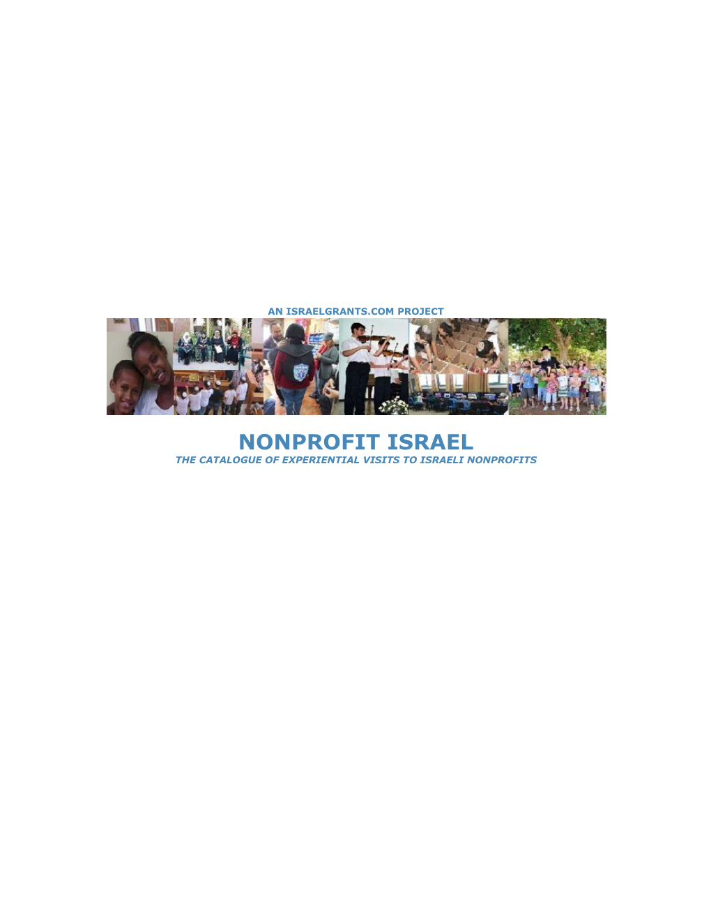 The Catalogue of Experiential Visits to Israeli Nonprofits