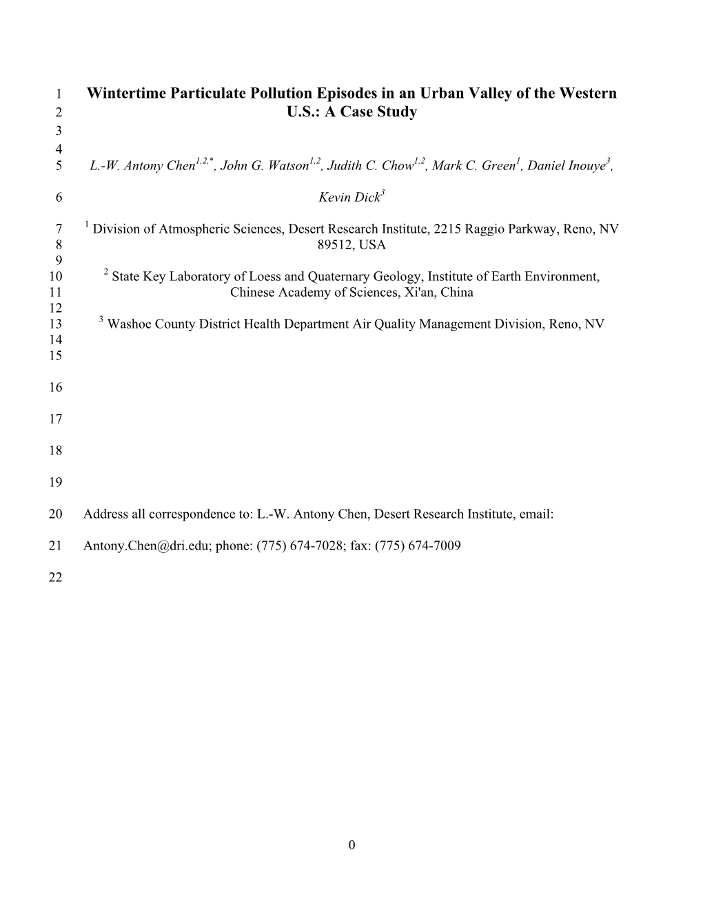 Wintertime Particulate Pollution Episodes in an Urban Valley of the Western U.S.: a Case Study