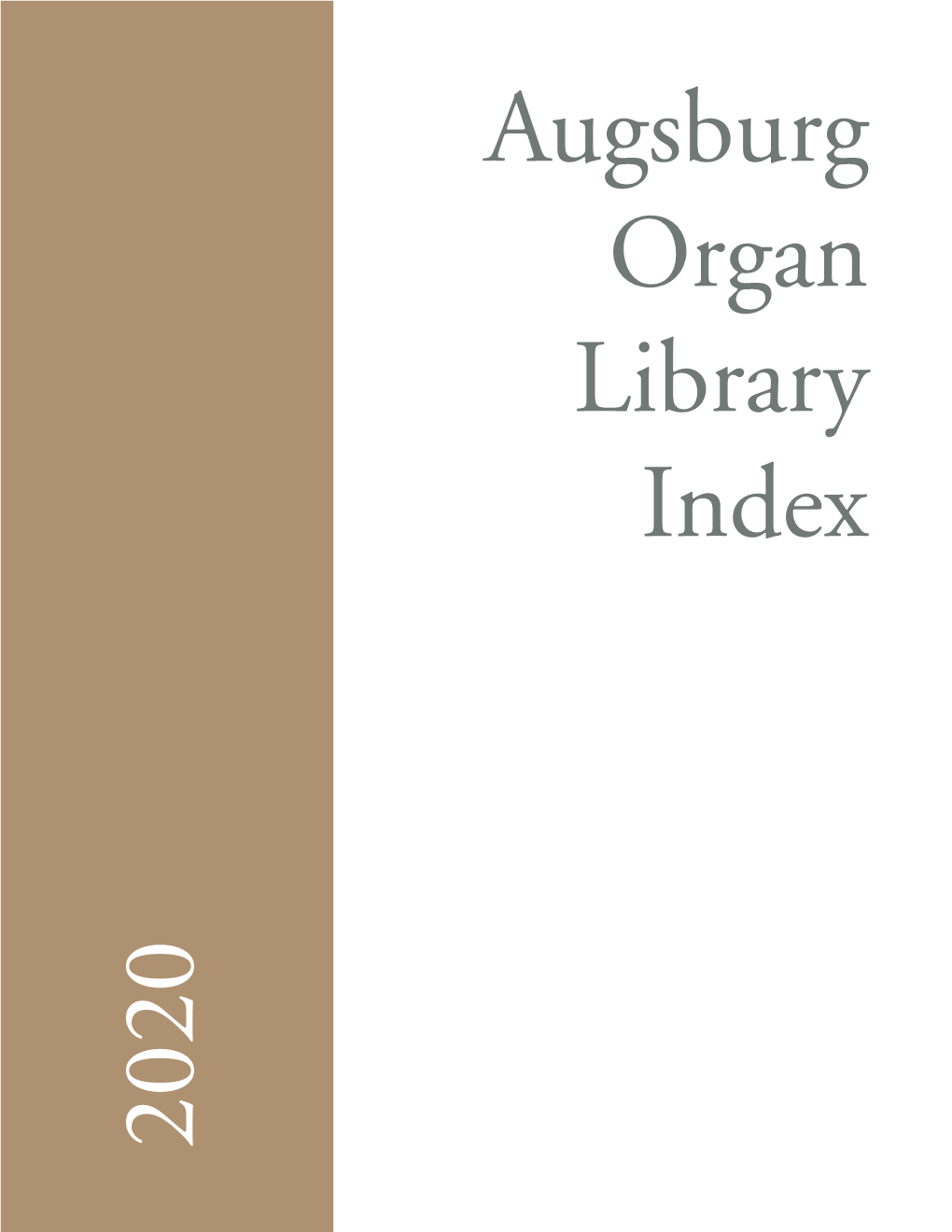 Augsburg Organ Library Index 2020