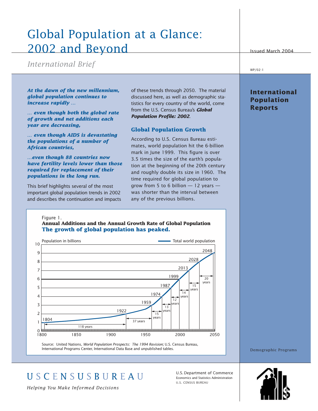 Global Population at a Glance: 2002 and Beyond