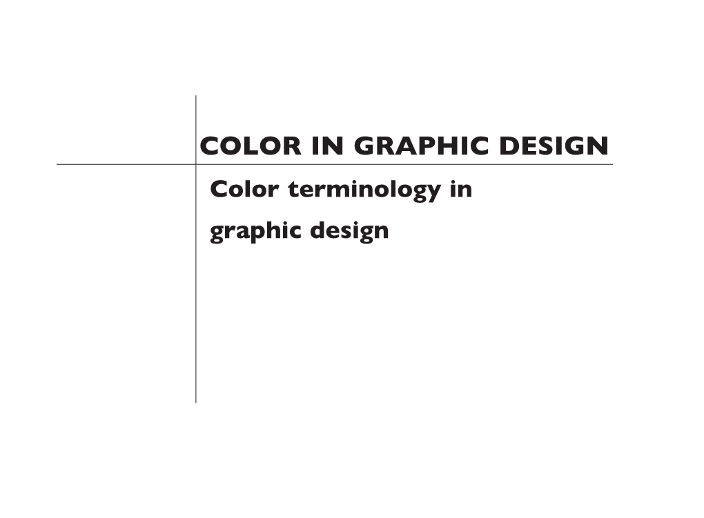 Color in Graphic Design—Terminology