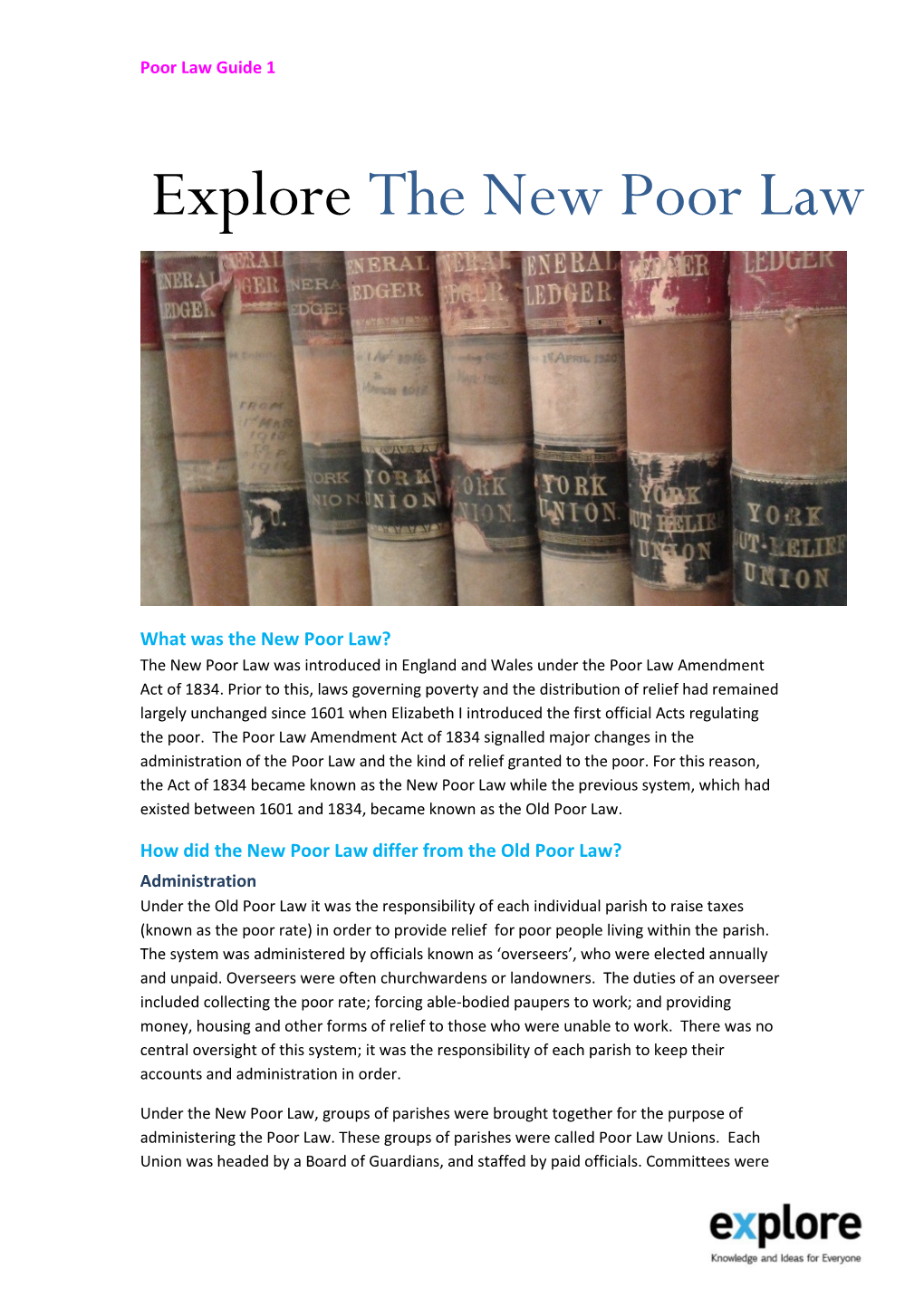 The New Poor Law