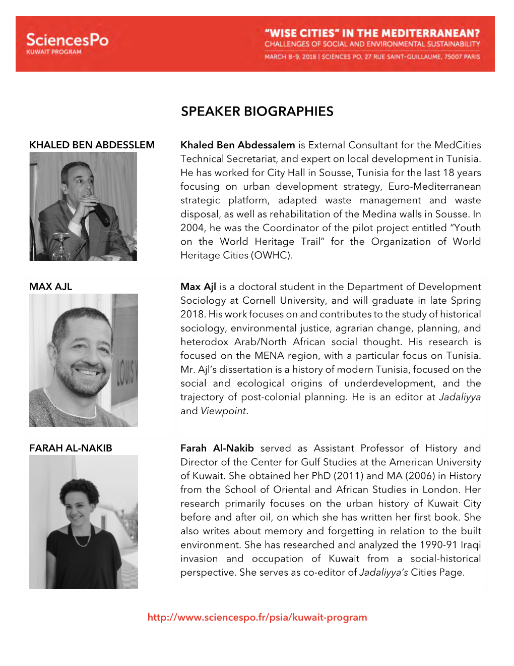 Speaker Biographies