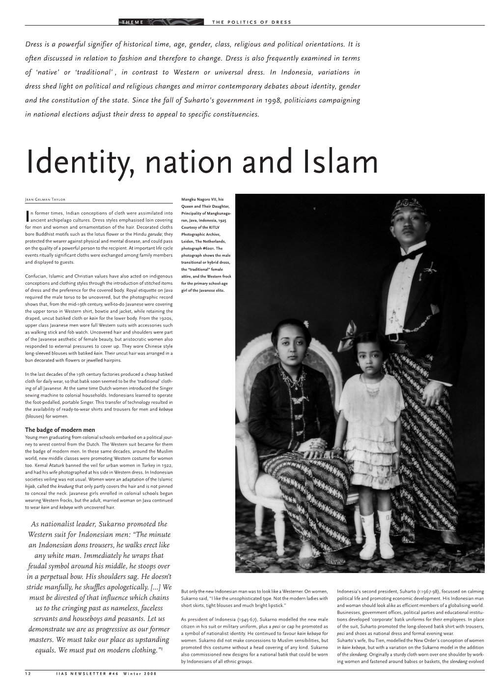 Identity, Nation and Islam