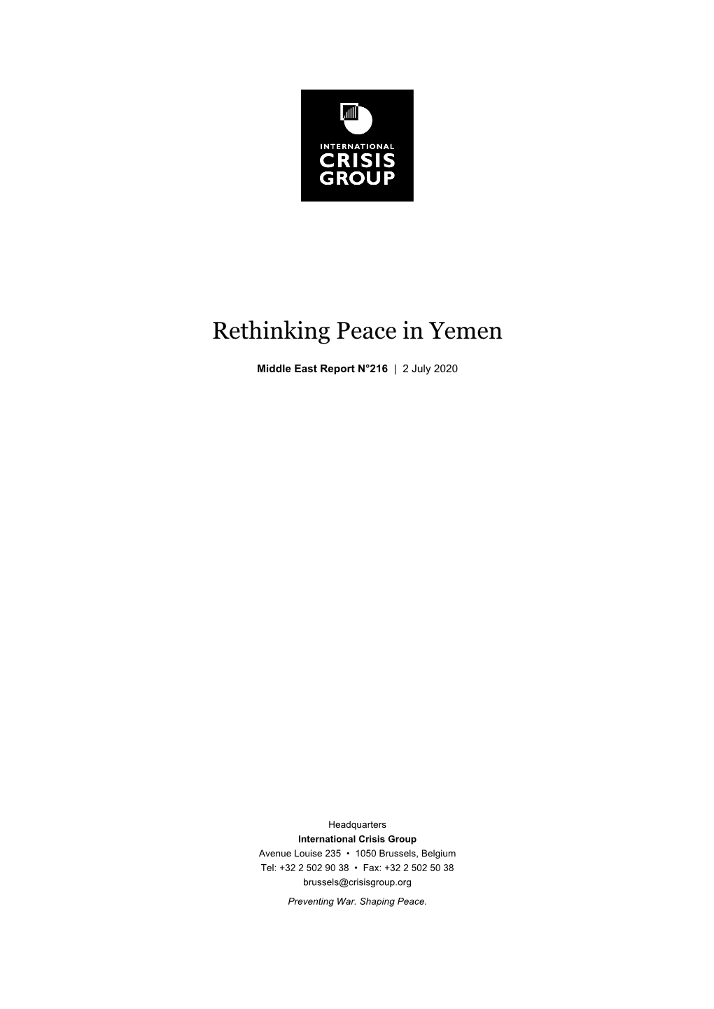 Rethinking Peace in Yemen