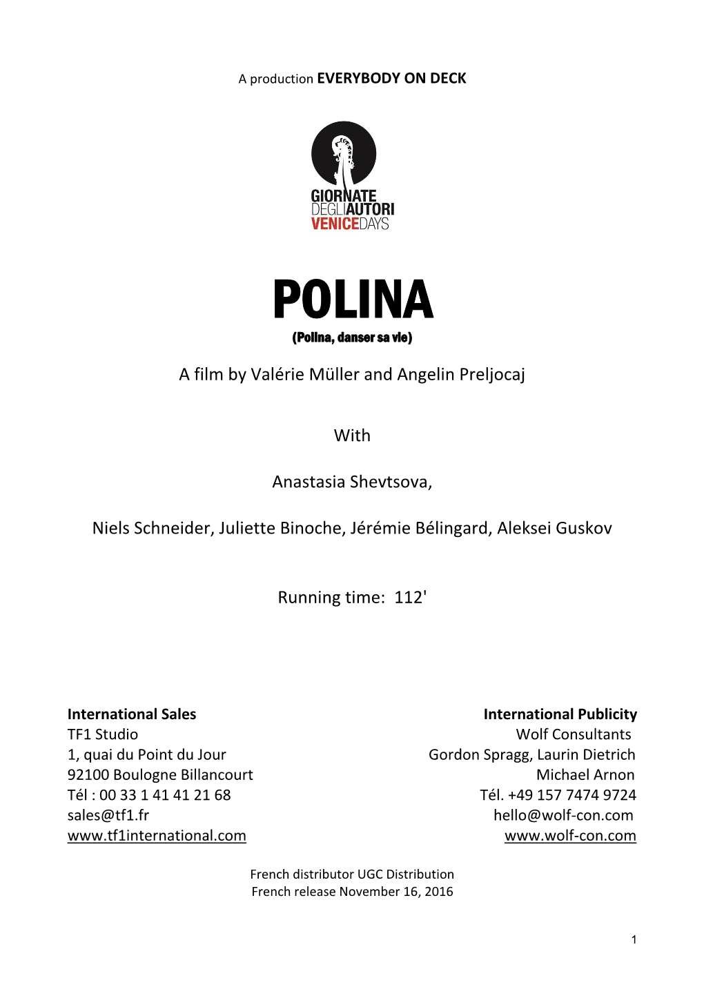 POLINA (Polina, Danser Sa Vie)